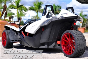 Custom Wheel Polaris Slingshot Performance Tire Package 20 Inch Wheels Style 38 Race Compound Tires Wide 305 Fat Rear Tire Toyo 888 Ultimate traction base sl model 2015 SS Forged Black Machined 20x11 rear 20x9 front racing light weight forged 2016 2017