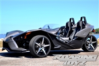 Custom Polaris Slingshot Performance Wheel Tire Package 20 Inch Wheels Style 6 Race Compound Tires Wide 315 Fat Rear Tire Toyo 888 Ultimate traction base sl model 2015 SS Forged Black Machined 20x10.5 rear 20x9 front 20"