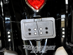 Kawasaki Vulcan 1700 Vaquero  Roaring Toyz Black Billet License Plate Tag Bracket Kit LED Light 2011 2012 2013 2010 2009 Voyager Classic Nomad LT ABS Custom Billet 2014 2015 2016 2017 2018 2019 2020 2021 2022