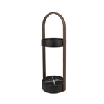 Hub Umbrella Stand Black/Walnut