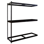 3-Shelf Black Double Rivet Add-On Units - 18"d x 84"h