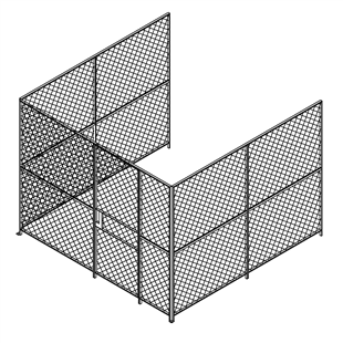 3 wall Woven Wire Mesh Partition, Security Cage