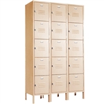 5 Tier Lockers - 12"d x 12"w x 66"h - Champagne