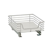 This sliding wire shelf has tracks that will easily attach to your existing chrome wire rack. Brackets are provided. This chrome organizer is the perfect size for household appliances such as blenders.