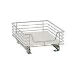 This sliding wire shelf has tracks that will easily attach to your existing chrome wire rack. Brackets are provided. This chrome organizer is the perfect size for household appliances such as blenders.