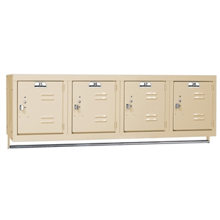 Wall Mounted Lockers with Coat Hanger Rod 45"w x 18" d x 13-5/8"h