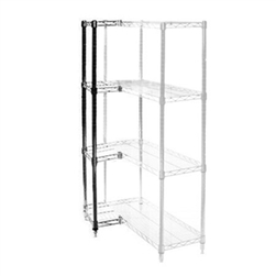 Industrial Wire Shelving Add On Kit with 4 Shelves - 8"d x 8"h