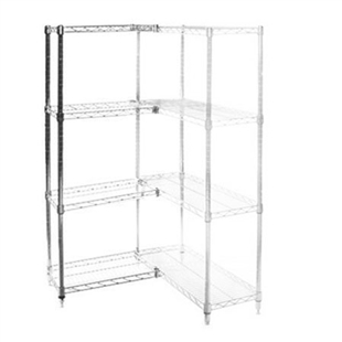 Wire Shelving Add On Kit with 4 Shelves - 8"d x 24"h