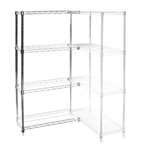 Wire Shelving Add On Kit with 4 Shelves - 8"d x 36"h