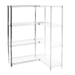 Wire Shelving Add On Kit with 4 Shelves - 8"d x 42"h