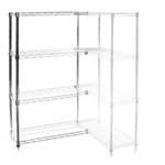 Wire Shelving Add On Kit with 4 Shelves - 8"d x 48"h