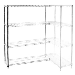 Wire Shelving Add On Kit with 4 Shelves - 12"d x 72"h