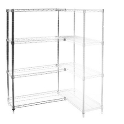 Wire Shelving Add On Kit with 4 Shelves - 18"d x 48"w