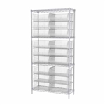 AkroBin Wire Shelving System w/ Clear Bins