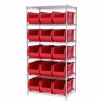 Super-Size AkroBin Wire Shelving Systems - Red