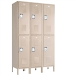 Double Tier Lockers - 15"d x 12"w x 78"h - Champagne