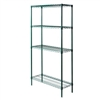 14"d Green epoxy wire 4 shelf unit with 4 Shelves