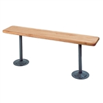 Wood Locker Room Bench w/ Steel Tube Pedestal