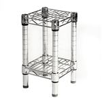 Industrial Wire Shelving Unit with 2 Shelves - 8"d