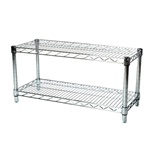 Industrial Wire Shelving Unit with 2 Shelves - 12"d