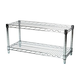 Industrial Wire Shelving Unit with 2 Shelves - 12"d