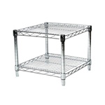 Industrial Wire Shelving Unit with 2 Shelves - 24"d