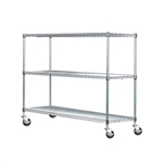 14"d Chrome Wire Carts w/ 3 Shelves