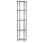 Wire Shelving Unit w/ 5 Shelves - 14"d x 14"w