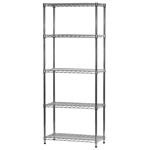 Industrial Wire Shelving Unit with 5 Shelves - 14"d x 30"w