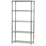 Industrial Wire Shelving Unit with 5 Shelves - 14"d x 36"w