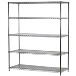 Industrial Wire Shelving Unit with 5 Shelves - 24"d x 60"w