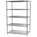 Industrial Wire Shelving Unit with 5 Shelves - 30"d x 48"w