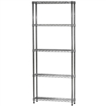 Industrial Wire Shelving Unit with 5 Shelves - 8"d x 24"w