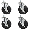 Rubber Threaded Casters - 4 Pack