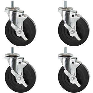 Rubber Threaded Casters - 4 Pack