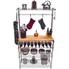 14"d x 36"w x 72"h Bakers Rack w/ Butcher Block Top and Wine Rack, Wire Shelving Unit