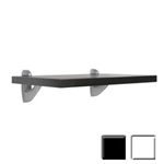 12"d x 45"w Sumo Series Wall Shelf w/ Scoop mounting brackets, available in black or white
