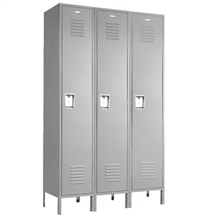 Single Tier Lockers - 15"d x 12"w x 60"h - Gray
