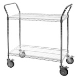 2-Shelf Chrome Wire Utility Carts - 18"d