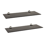 2-Piece 16" Glass Floating Shelves