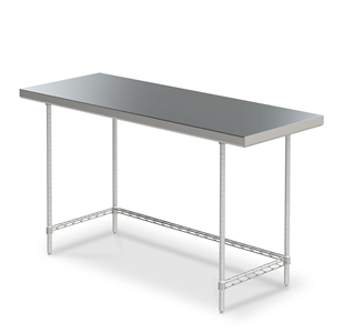Stainless Steel Work Table w/ 3-Sided Frame