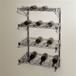 14"d 4-Shelf Chrome Wire Wall Mounted Wine Racks