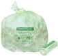 3 GAL. COMPOSTABLE TRASH BAGS, 17 IN. X 17 IN., 0.7 MIL, GREEN, 25 per ROLL, 20 ROLLS per CASE