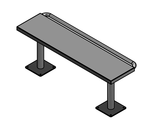 Detention Bench with Handcuff Bar