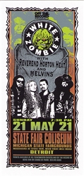 Mark Arminski White Zombie Original Rock Concert Handbill
State Fair Coliseum
Postcard
Detroit
Melvins 
Reverend Horton Heat