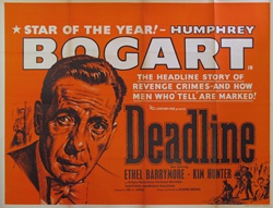 British Quad Deadline
Vintage Movie Poster
Humphrey Bogart