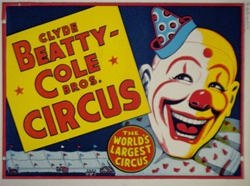 Original Circus Poster Clyde Beatty and Cole Brothers