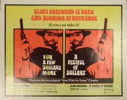 For a Few Dollars More/A Fistful of Dollars Original US Half Sheet
Vintage Movie Poster
Clint Eastwood