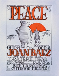 Peace: Grateful Dead/Joan Baez Original Concert Handbill