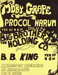 Moby Grape Original/ Big Brother and the Holding Company Original Concert Handbill
Original Vintage Handbill